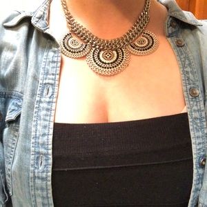 Black and Silver Statement Necklace